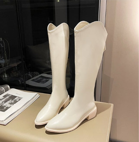 【Shoes】4色展開~PUロングブーツ W8584