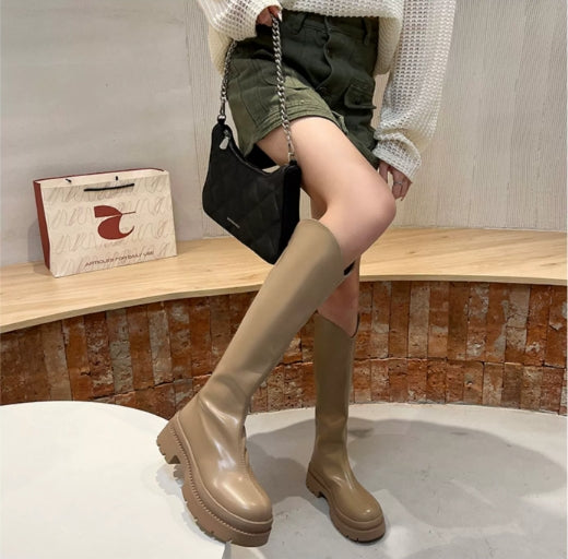【Shoes】大人シンプルロングブーツ W8585