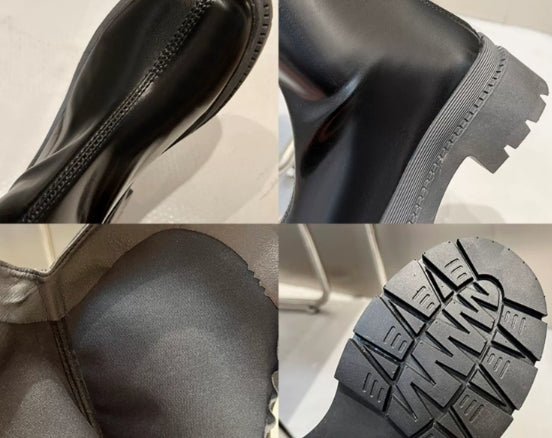 【Shoes】大人シンプルロングブーツ W8585