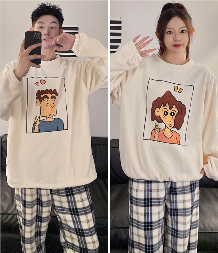 【Roomwear】もこもこパジャマ秋冬カップル服ルームウェア Z-6307