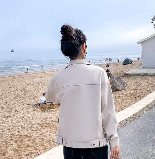 【Outer】ロックPUジャケット W9166