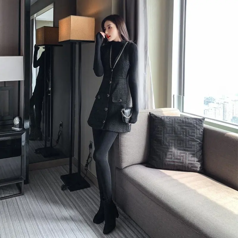 【Set】ニット + ノースリーブワンピー 2点セット Z-6243