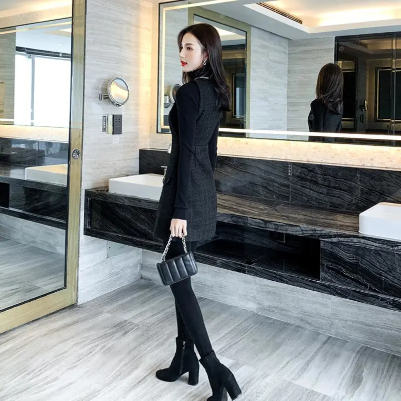 【Set】ニット + ノースリーブワンピー 2点セット Z-6243