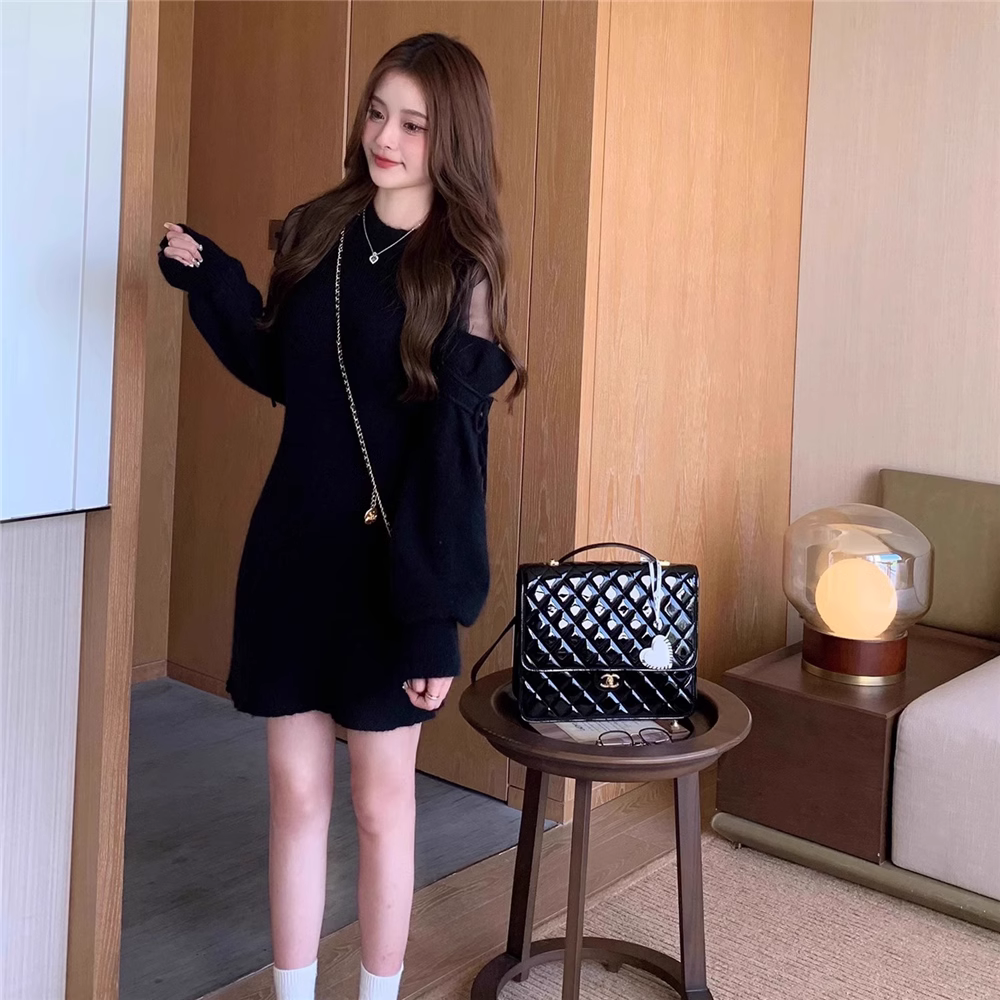 【Dress】チュール切替フェミニンワンピース Z-6385