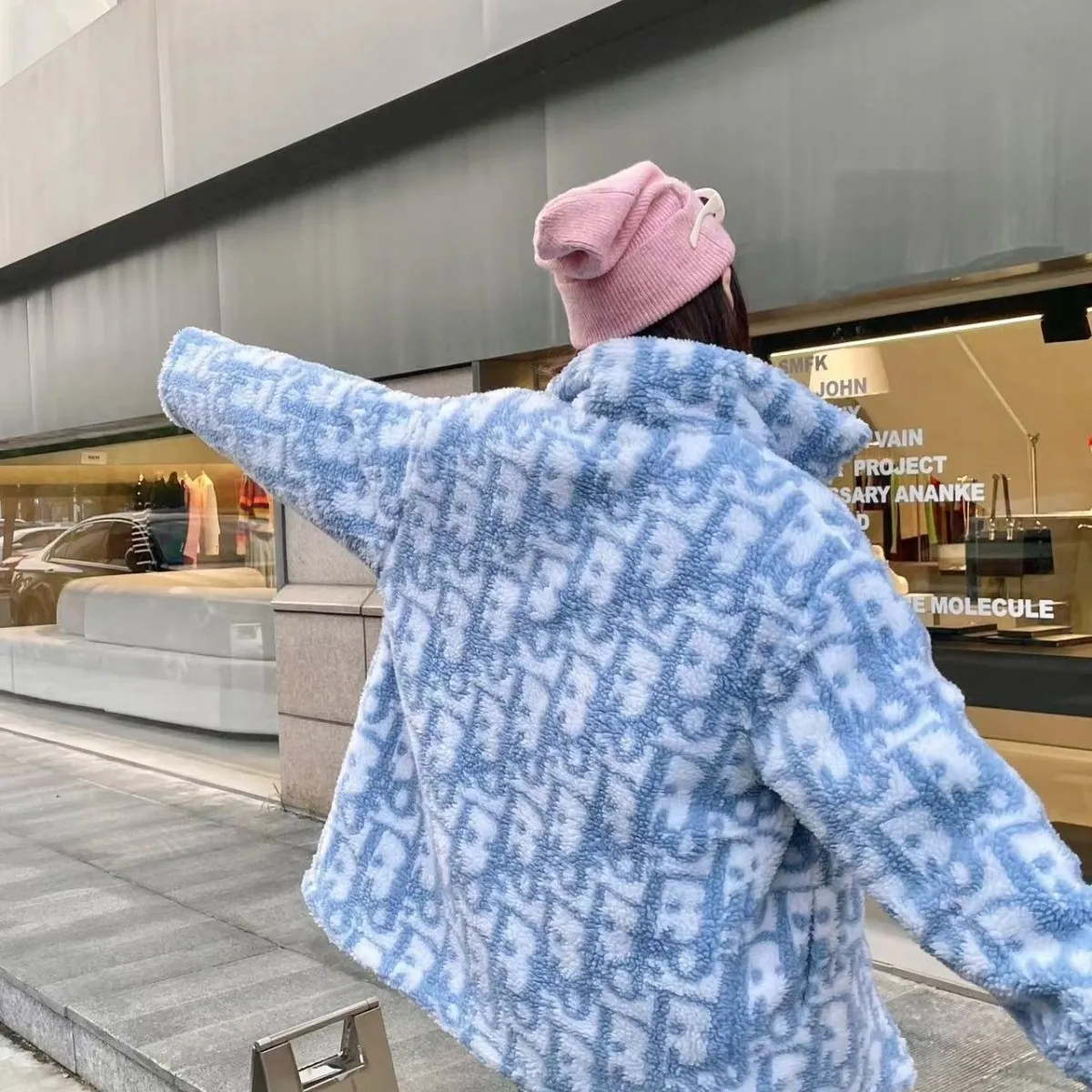 【Outer】新入荷~フレンチジャカード厚手ブルゾンジャケット Z-6428