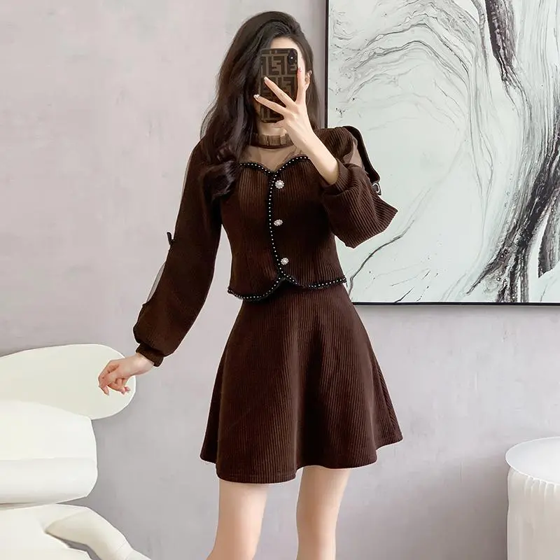 【Set】レイヤード2点セット ジャケット + スカート Z-6456