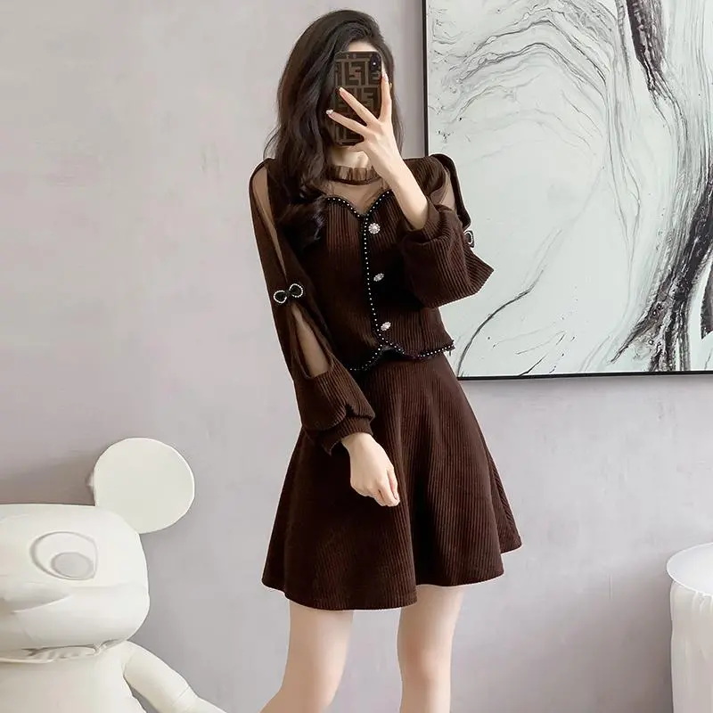 【Set】レイヤード2点セット ジャケット + スカート Z-6456