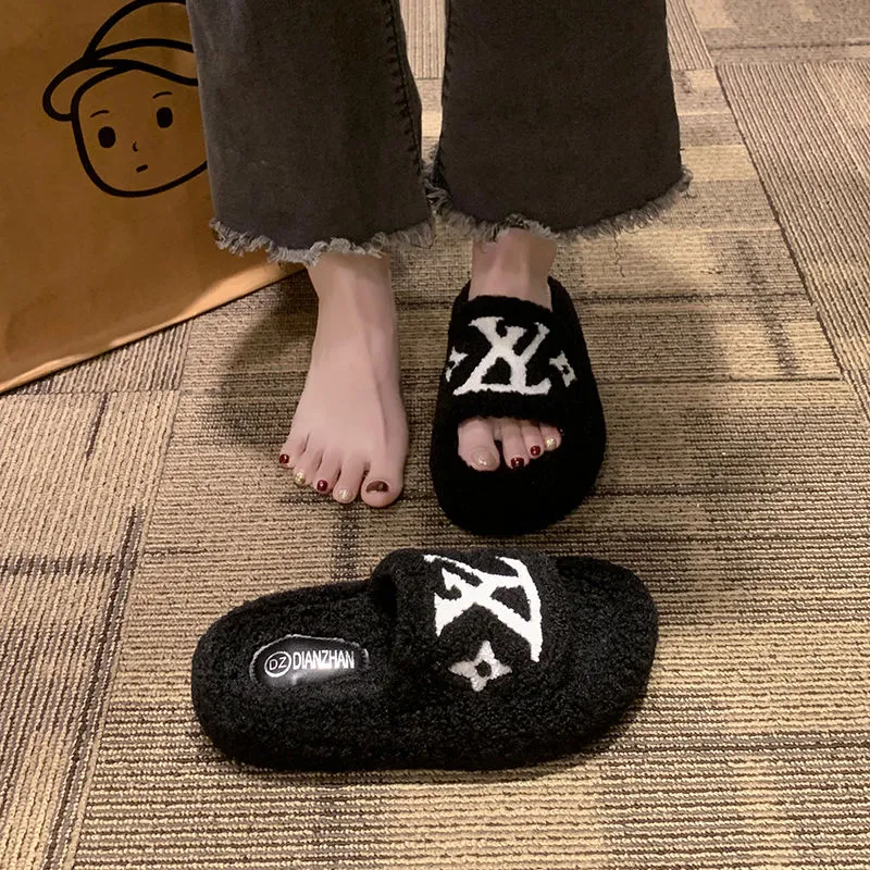 【Shoes】新入荷~疲れない厚底ラムウールスリッパ Z-6485