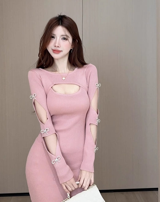 【Dress】透かし彫りワンピース W10136