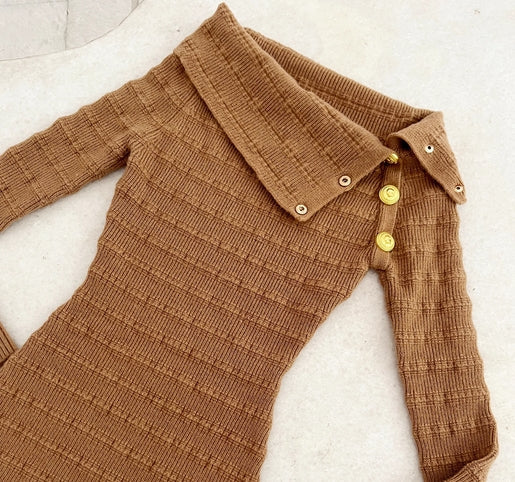 【Dress】新入荷~ボタンデザインワンピース W10414