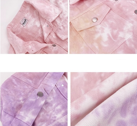 【Outer】絞り染めデニムジャケット W10487