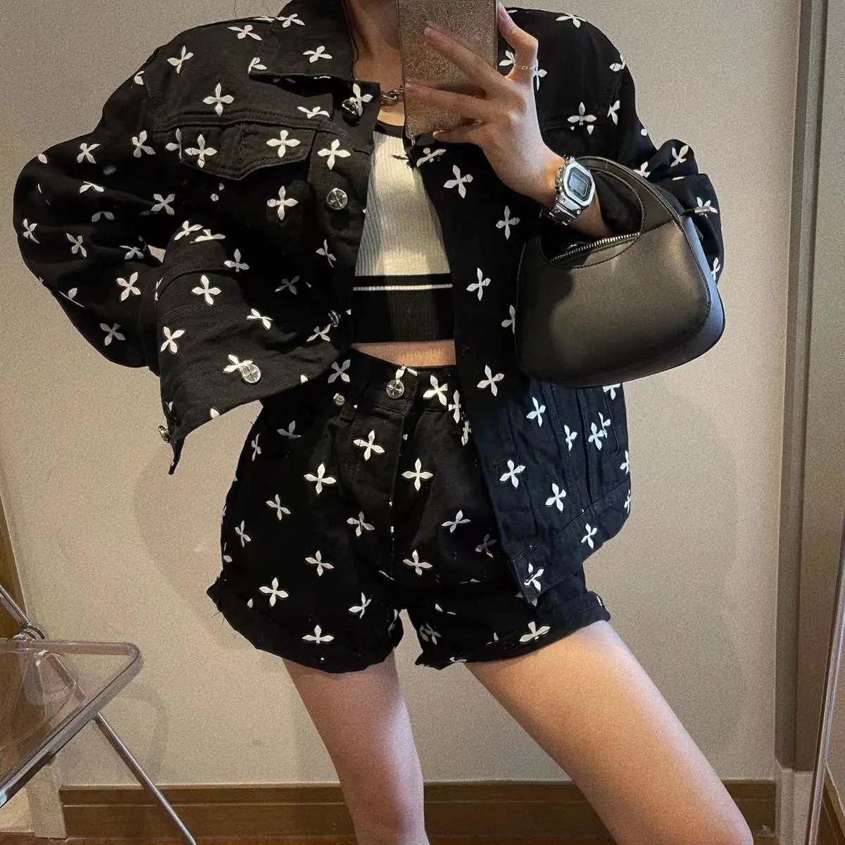 【Set】デニム2点セット ジャケット + ショートパンツ  Z-6752