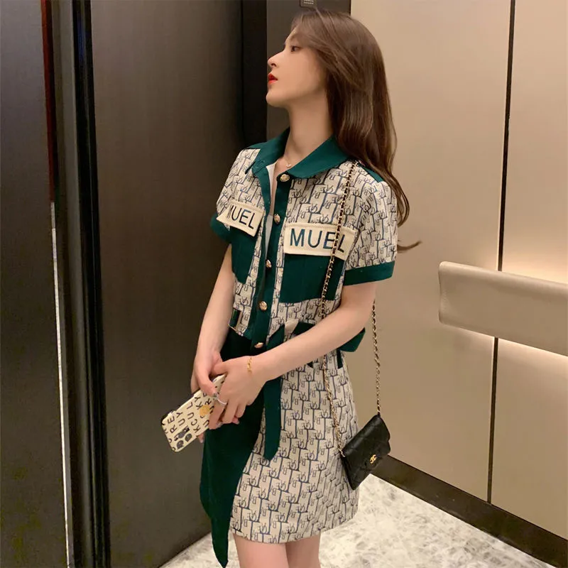 【Set】半袖ジャケット + スカート2点セット Z-6753