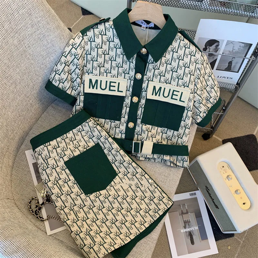 【Set】半袖ジャケット + スカート2点セット Z-6753