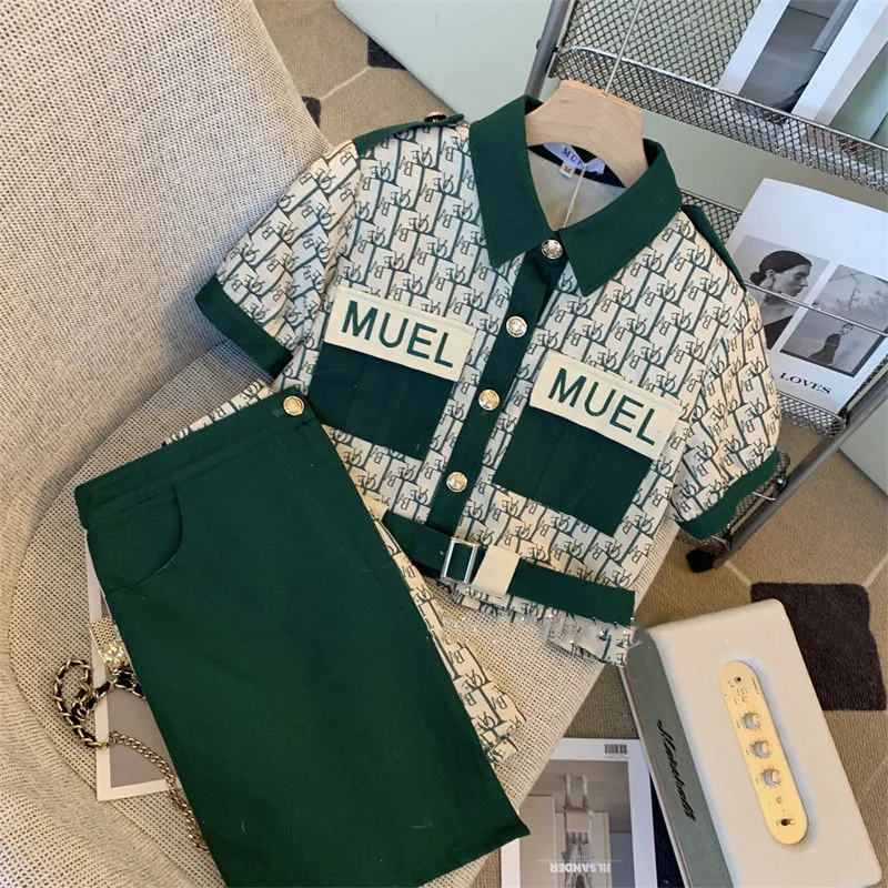 【Set】半袖ジャケット + スカート2点セット Z-6753