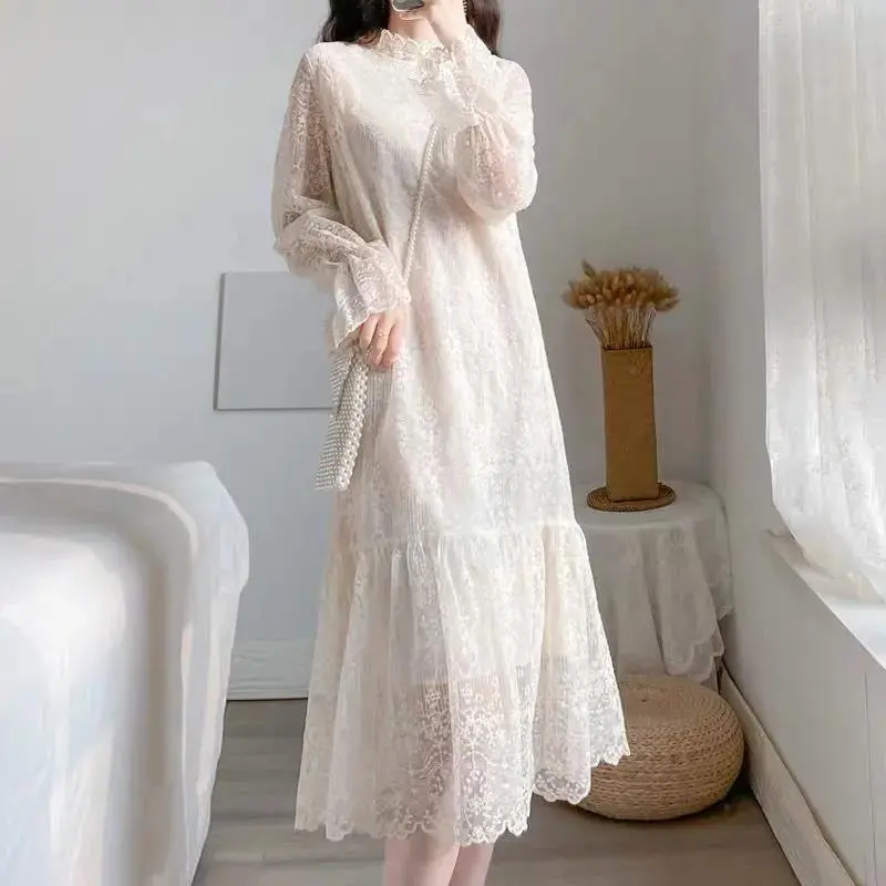 【Dress】透け感フェミニンレースワンピース Z6783