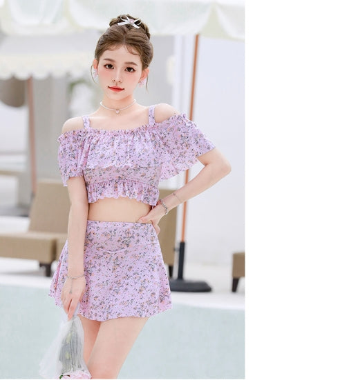 【水着】 フラワー水着リゾート2点セット W10924