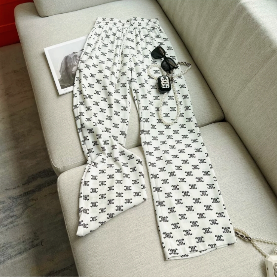 【Bottoms】プリントワイドパンツ W10980