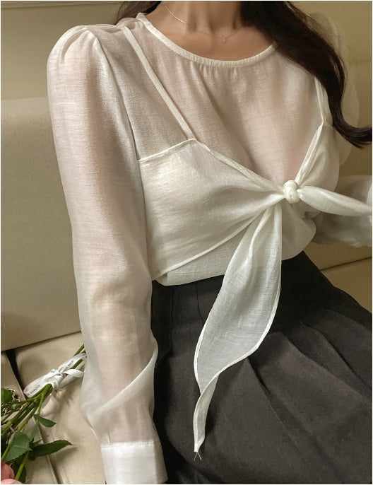 【Tops】透け感ブラウス W11064