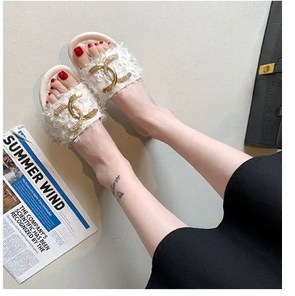 【Shoes】2色展開タッセルスリッパ W11093