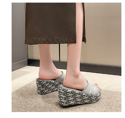 【Shoes】厚底サンダル歩きやすいスリッパ W11102
