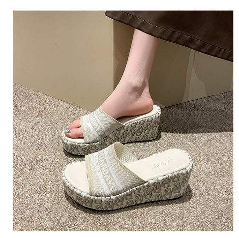 【Shoes】厚底サンダル歩きやすいスリッパ W11102