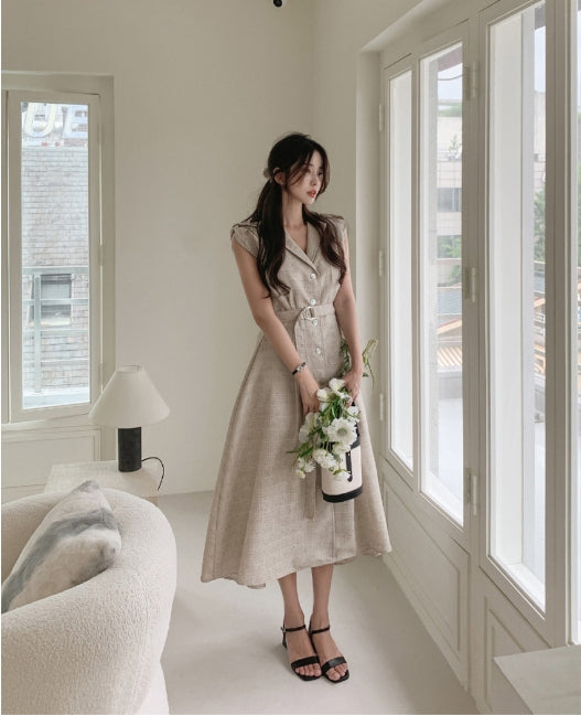 【Dress】ノースリーブシャツワンピース W11796