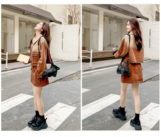 【Set】ジャケット+スカート2点セット W12321