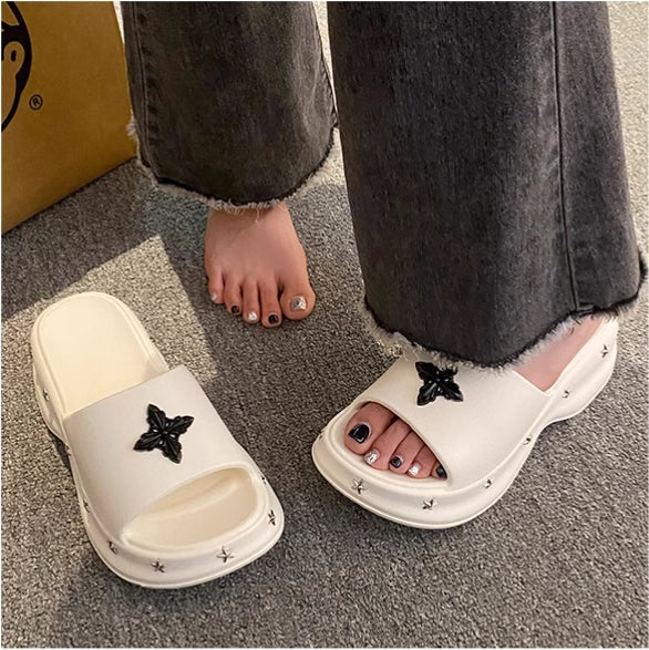 【Shoes】カジュアル厚底スリッパ W12376