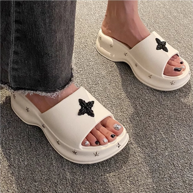 【Shoes】カジュアル厚底スリッパ W12376