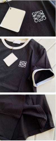 【Tops】2色展開配色Tシャツ W12563