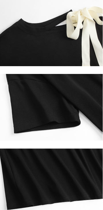 【Tops】ワンショルダーTシャツ W12640