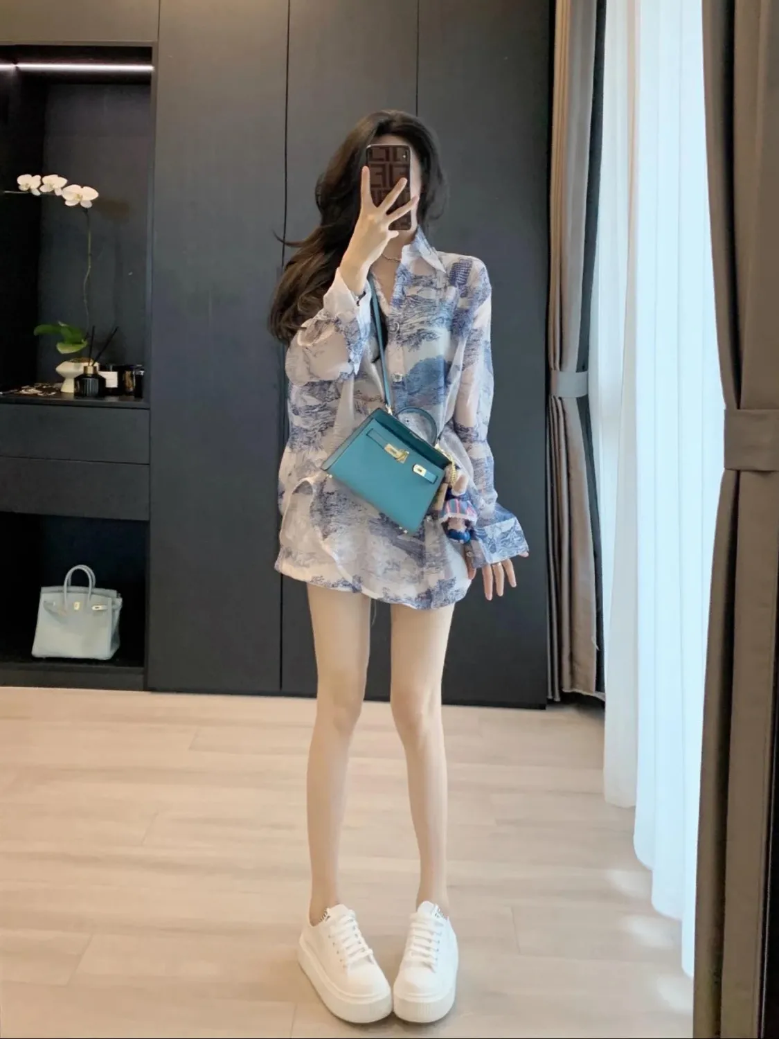 【Set】セットアップ シャツ + ショートパンツ Z6744