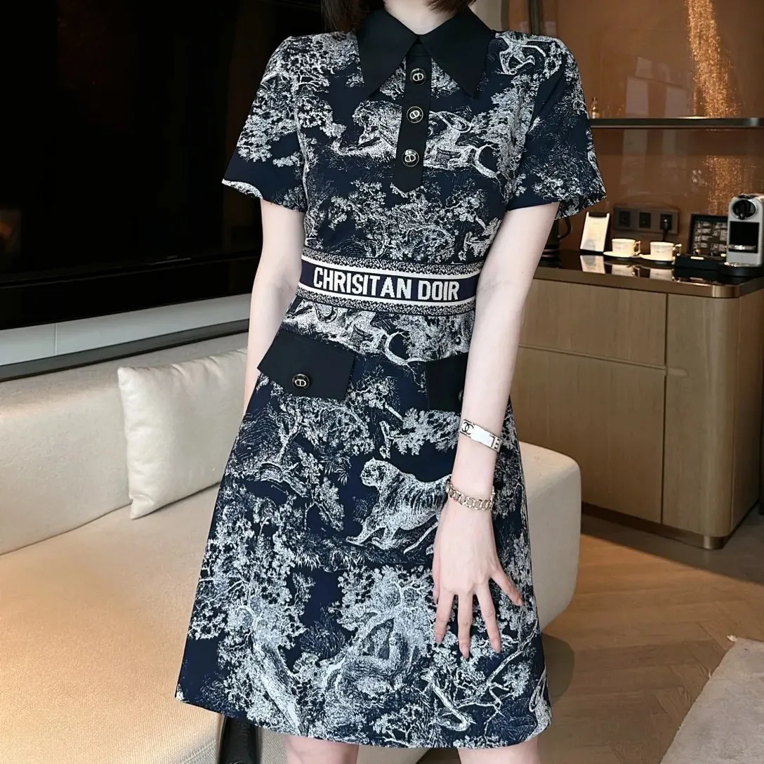 【Dress】Aライン半袖ワンピース Z6756