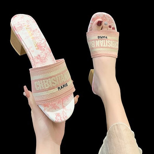 【Shoes】3色展開ハイヒールスリッパ Z6760