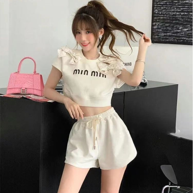 【Set】Tシャツ + ショートパンツ 2点セット Z6801