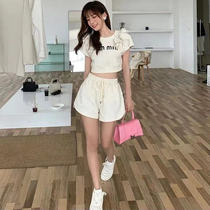 【Set】Tシャツ + ショートパンツ 2点セット Z6801