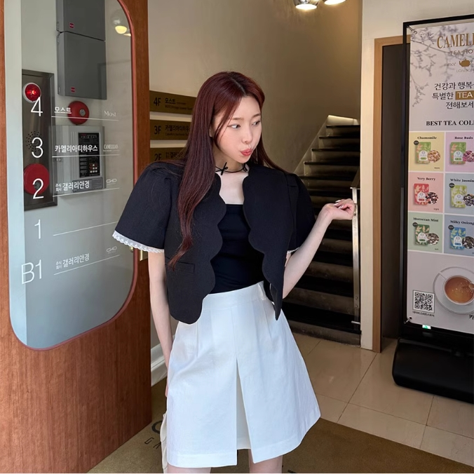 【Outer】半袖レトロコート W12756