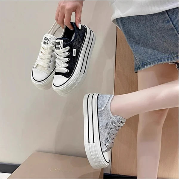 【Shoes】厚底透け感スニーカー W13020