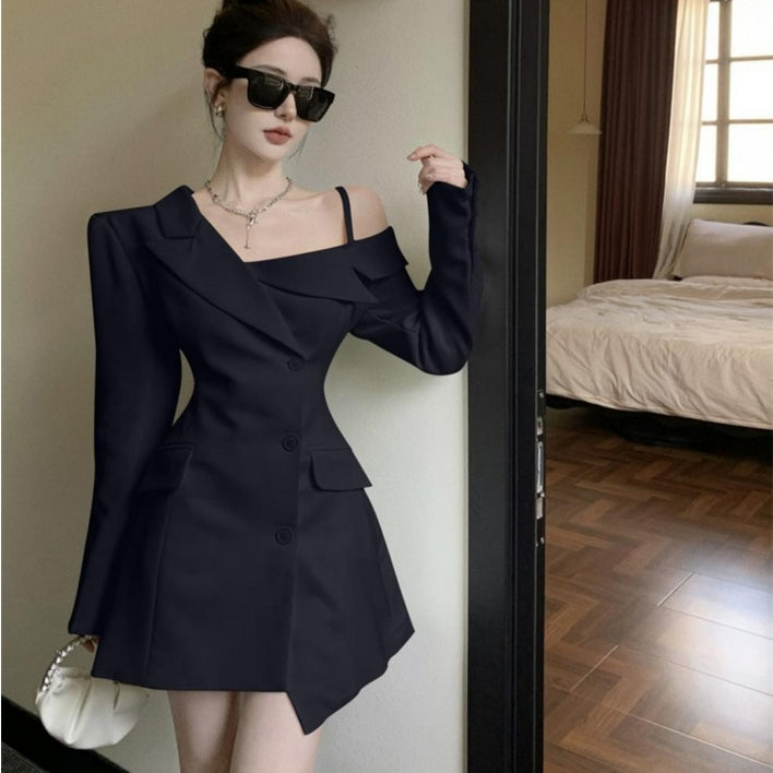 【Dress】肩見せスーツワンピース Z7098
