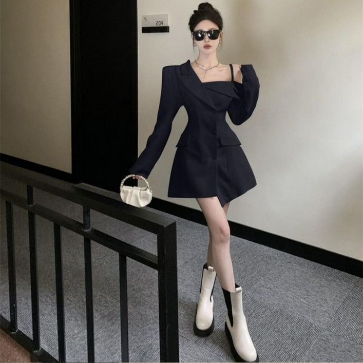 【Dress】肩見せスーツワンピース Z7098