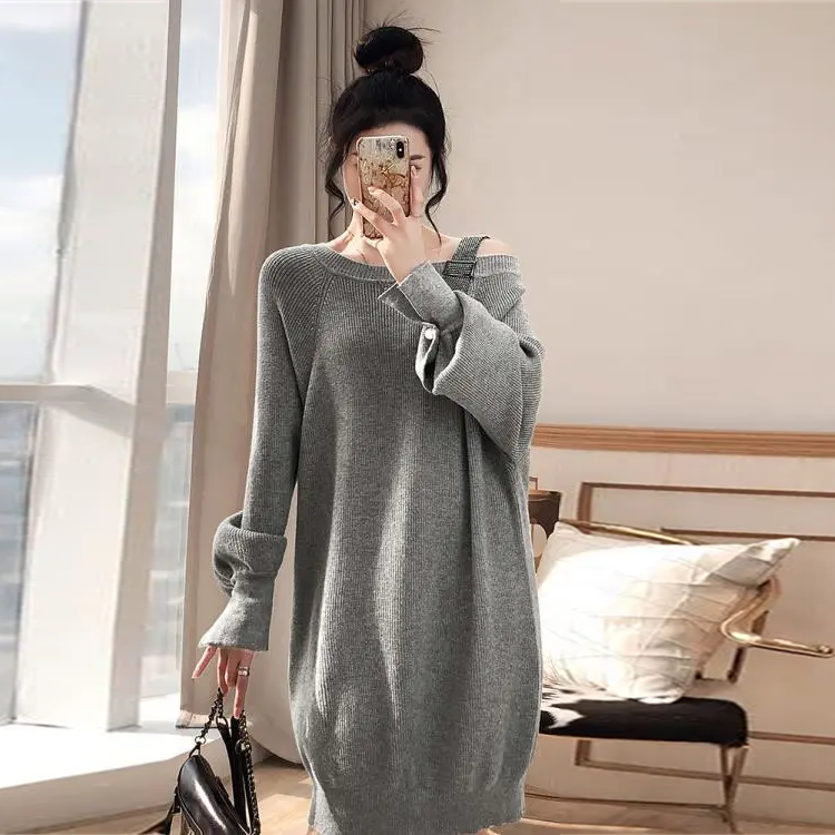 【Dress】肩見せニットワンピース Z7018