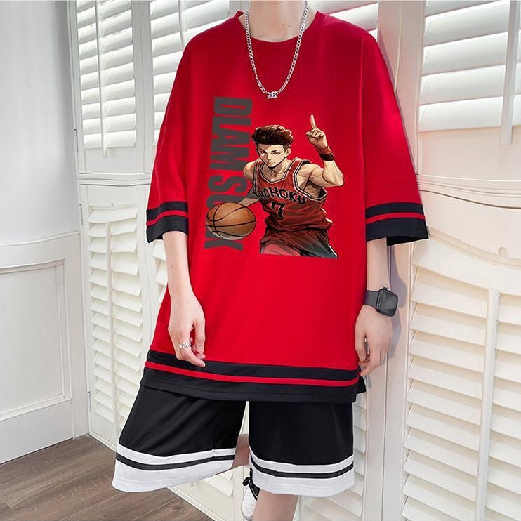 【Mens】Tシャツ + ショートパンツ メンズセット Z7136