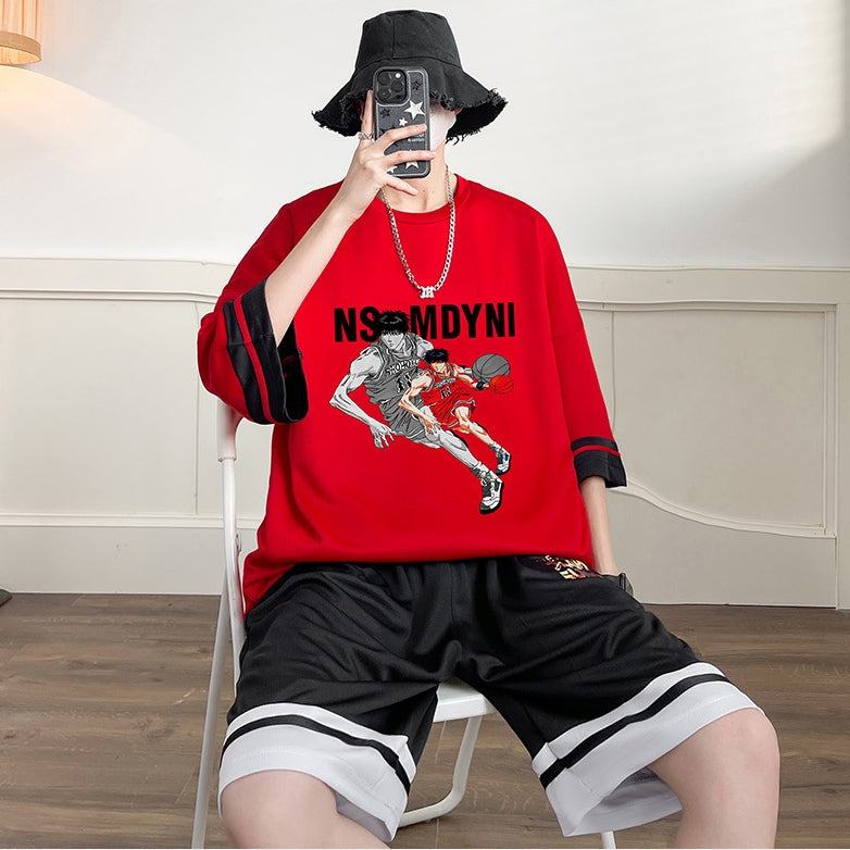 【Mens】メンズカートゥーンセット Tシャツ + ショートパンツ Z7137