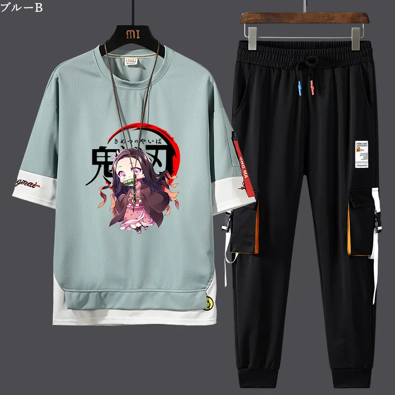 【Mens】プリントセット Tシャツ +パンツ Z7155