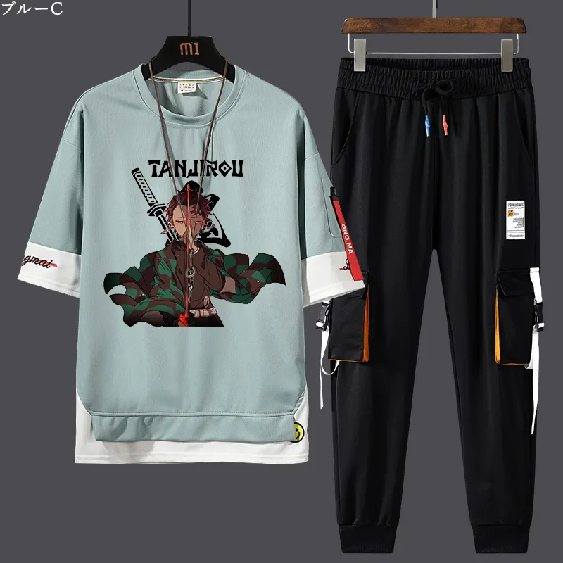 【Mens】プリントセット Tシャツ +パンツ Z7155