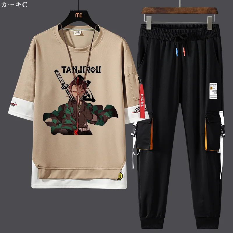 【Mens】プリントセット Tシャツ +パンツ Z7155
