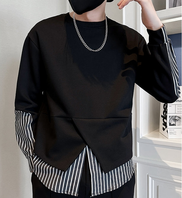 【Mens】フェイクレイヤード配色プルオーバー Z7214