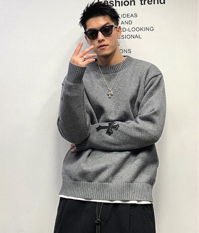 【Mens】3色展開ニットセーター Z7215