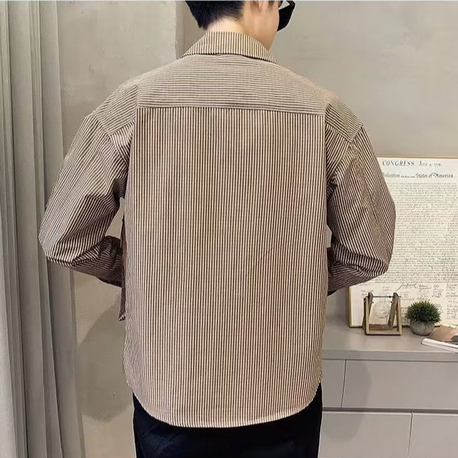 【Mens】配色ファッションシャツ Z7221